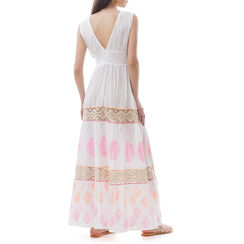 Vestito bianco/fucsia in cotone, Primadonna, 210506911TSBIFUM, 002 preview