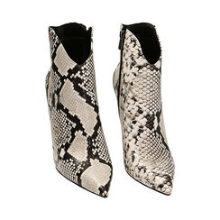 Stivaletti nero/bianco stampa pitone, tacco 10,5 cm, Primadonna, 222723109PTNEBI035, 002 preview