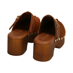 Clogs cognac in camoscio, tacco 6 cm , Primadonna, 194305215CMCOGN036, 003 preview