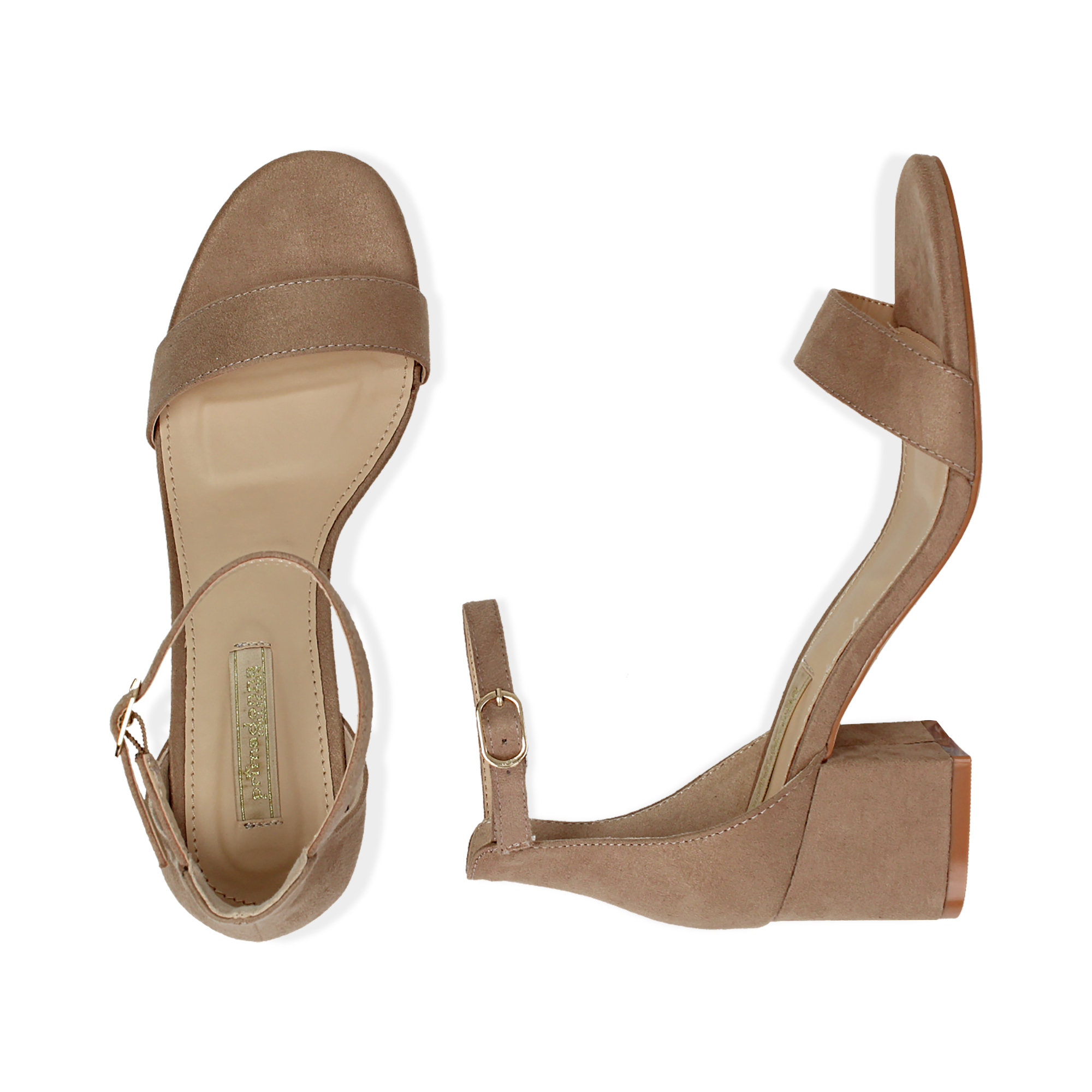Sandali beige in microfibra, tacco 5,50 cm | Primadonna Collection