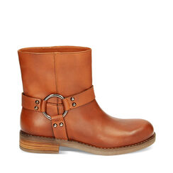 Biker cognac in pelle, Primadonna, 23N520969PECOGN036, 001a