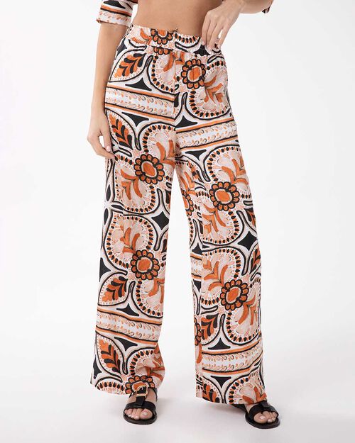 VETEMENTS PANTALON TISSU MUAR, MULTI COLOR-ORANGE