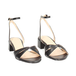 Sandalia con tacón mujer negra elegante, Primadonna, 254802502EPNERO035, 003 preview
