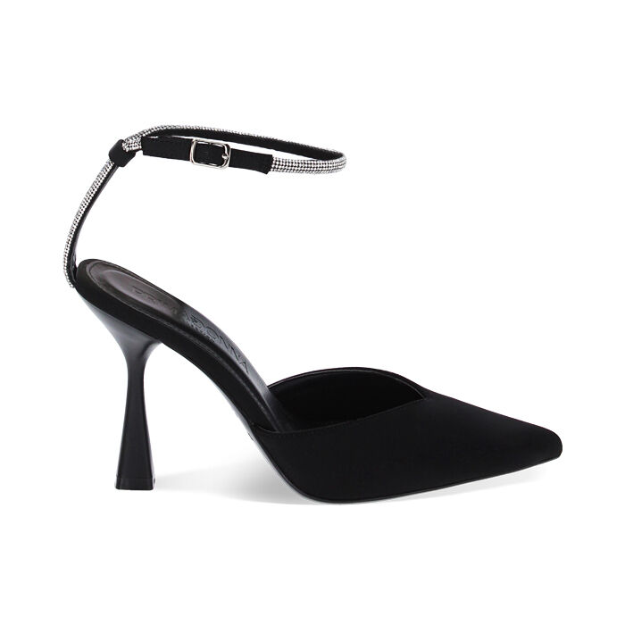 Escarpins slingback noirs en lycra, Primadonna, 232193601LYNERO035