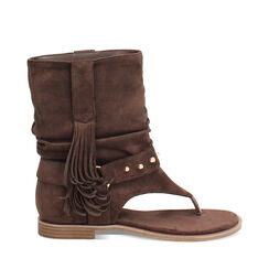 Sandalias planas marr&oacute;n oscuro con tiras, Primadonna, 274922901MFMORO035, 001a