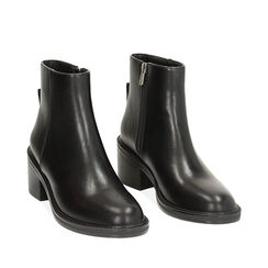 Tronchetto nero basic, tacco largo 5 cm, Primadonna, 242723602EPNERO036, 002a