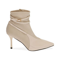 Ankle boots panna in tessuto, tacco 8,5 cm , Special Price, 202162816LYPANN036, 001 preview