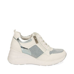 Sneakers bianco/blu, zeppa 5,5 cm , 192807205EPBIBL035, 001a
