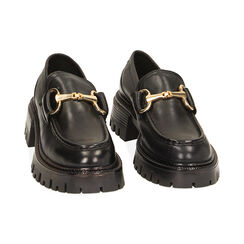 Mocassini chunky neri in pelle, Primadonna, 22N110041PENERO040, 002 preview