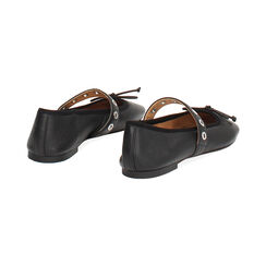 Ballerina nera in vera pelle con suola in gomma, Primadonna, 26N145016PENERO036, 004 preview