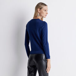 Maglia girocollo blu, Primadonna, 22U423641TSBLUEL, 004 preview