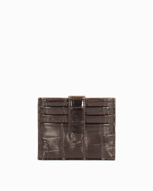 Cartera marr&oacute;n oscuro efecto cocodrilo, DK BROWN