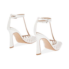 Décolleté slingback donna bianche con T bar, tacco 9,5 cm, Primadonna, 252117402EPBIAN035, 004 preview