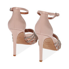 Sandali nude in raso, tacco 10,5 cm, Primadonna, 212105620RSNUDE035, 003 preview