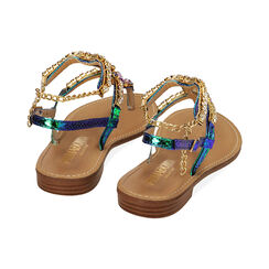 Sandali infradito celesti stampa vipera, Primadonna, 214916851EVCELE036, 003 preview
