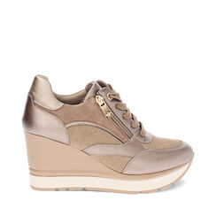 Baskets beige avec talon de 8,5 cm, Primadonna, 262811631EPBEIG035, 001a