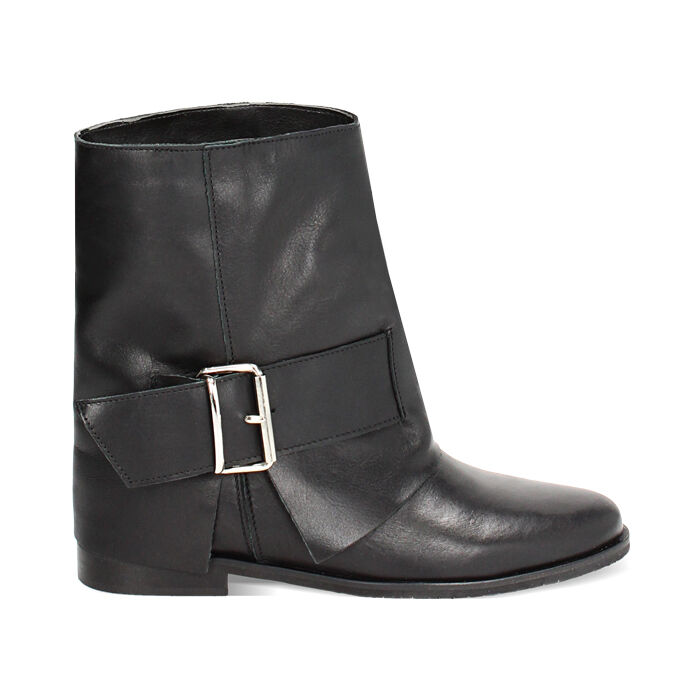 Stivaletti texani neri in pelle, tacco 3 cm, Primadonna, 23L600101PENERO035