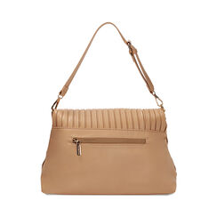 Borsa a spalla plissé beige, Primadonna, 211906177EPBEIGUNI, 003 preview