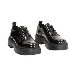 Zapatos de cordones negros brillantes, Primadonna, 240612208ABNERO035, 002 preview