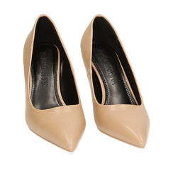 Décolleté beige, tacco 8 cm, 224934802EPBEIG036, 002a