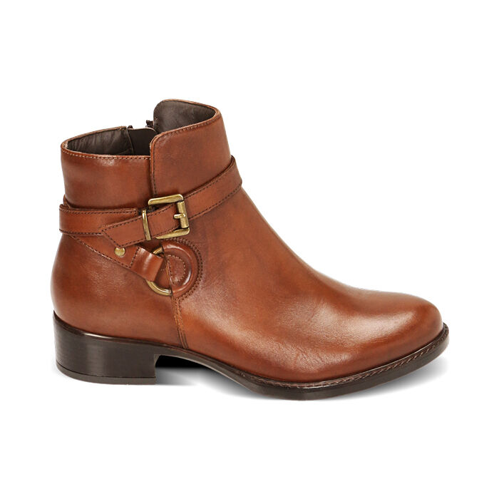 Stivaletti cognac in pelle, Primadonna, 22L924022PECOGN038