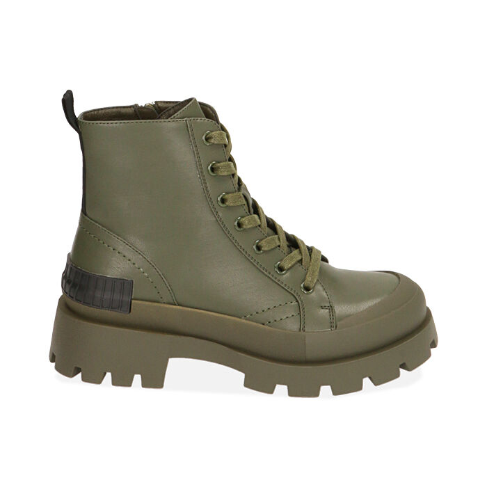 Anfibi verde militare chunky, Primadonna, 203013201EPMILI036