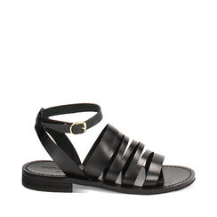 WOMEN SHOES FLAT COW LEATHER NERO, Primadonna, 23B814027VANERO035, 001a