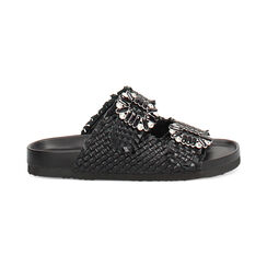 Sandali bassi donna neri intrecciati, Primadonna, 257810601EINERO036, 001 preview