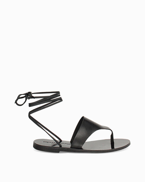 WOMEN SHOES FLAT COW LEATHER NERO, 