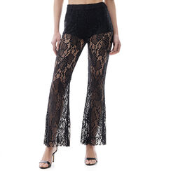 Pantaloni neri macramè, Primadonna, 21B492602TSNEROM, 001a