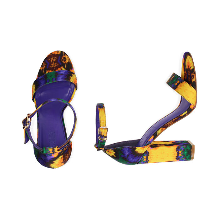 Sandalias mujer tie-dye verde, tacón 10,5 cm Primadonna Collection