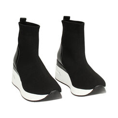 Slip-on femme noire en tissu, Primadonna, 252822812TSNERO035, 003 preview