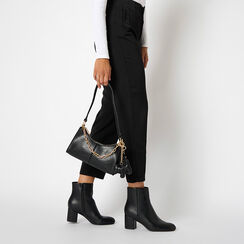 Bottines noires pour femme avec talon de 6,5 cm, Fin de Collection, 264918701EPNERO037, 002a