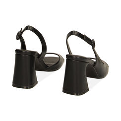 Sandali neri, tacco 8,2 cm, Ultime occasioni, 232107101EPNERO036, 003 preview