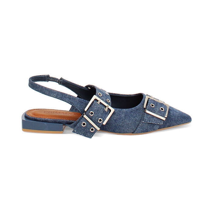 Bailarinas vaquero destalonada de estilo chic, Zapatos, 274934612TSJEAN035