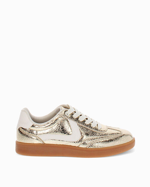 Sneakers donna oro in crack laminato, GOLD