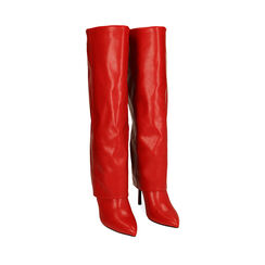 Stivali rossi, tacco 11 cm , 182146865EPROSS037, 002a