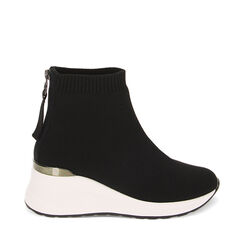 CALZATURA SLIP ON TESSUTO NERO, 232850993TSNERO035, 001a