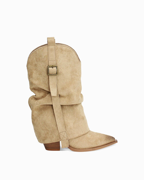 Botas texanas arena tac&oacute;n 9 cm, SAND