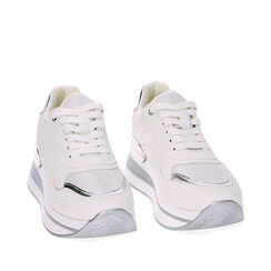 Sneakers bianco argento, Primadonna, 239330502EPBIAR035, 002a