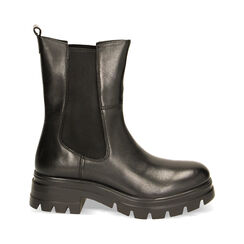 Stivaletti Chelsea neri in pelle, tacco 2 cm, Primadonna, 22N596410PENERO036, 001 preview
