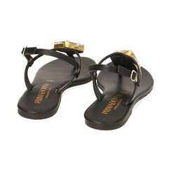 Sandali neri in pelle con gemma, Primadonna, 19A907753PENERO035, 004 preview