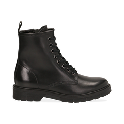 Anfibi neri in pelle di vitello , Stivaletti, 147710802VINERO036, 001 preview