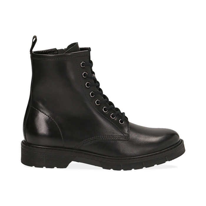 Anfibi neri in pelle di vitello , Stivaletti, 147710802VINERO036