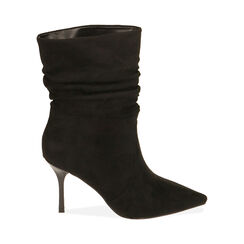 Ankle boots neri in microfibra, tacco 8,5 cm , Primadonna, 202162815MFNERO036, 001 preview