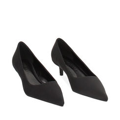 Décolleté nere in tessuto, tacco 4,5 cm, Primadonna, 244945801LYNERO038, 002a