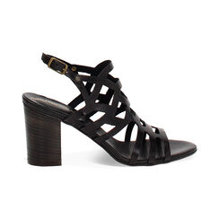 Sandale à talon pour femme noire en cuir de vachette, Primadonna, 257239909VANERO035, 001 preview