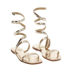 Sandali bassi oro in pitone, Primadonna, 234986611PTOROG037, 002 preview