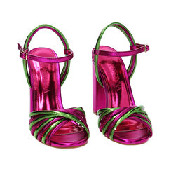 Sandali con tacco fucsia in laminato, Ultime occasioni, 232760885LMFUCS038, 002 preview