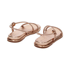 Sandali bassi rosa-oro in laminato con pietre, Primadonna, 234991501LPRAOR035, 003 preview